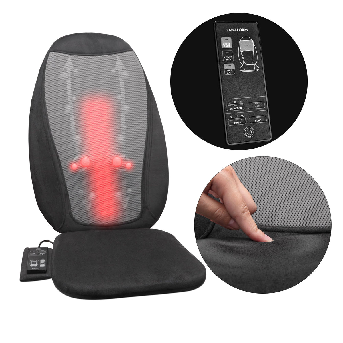 Lanaform Heated Massage Cushion – Värmekudde med gel och vibrationsmassage - utgått